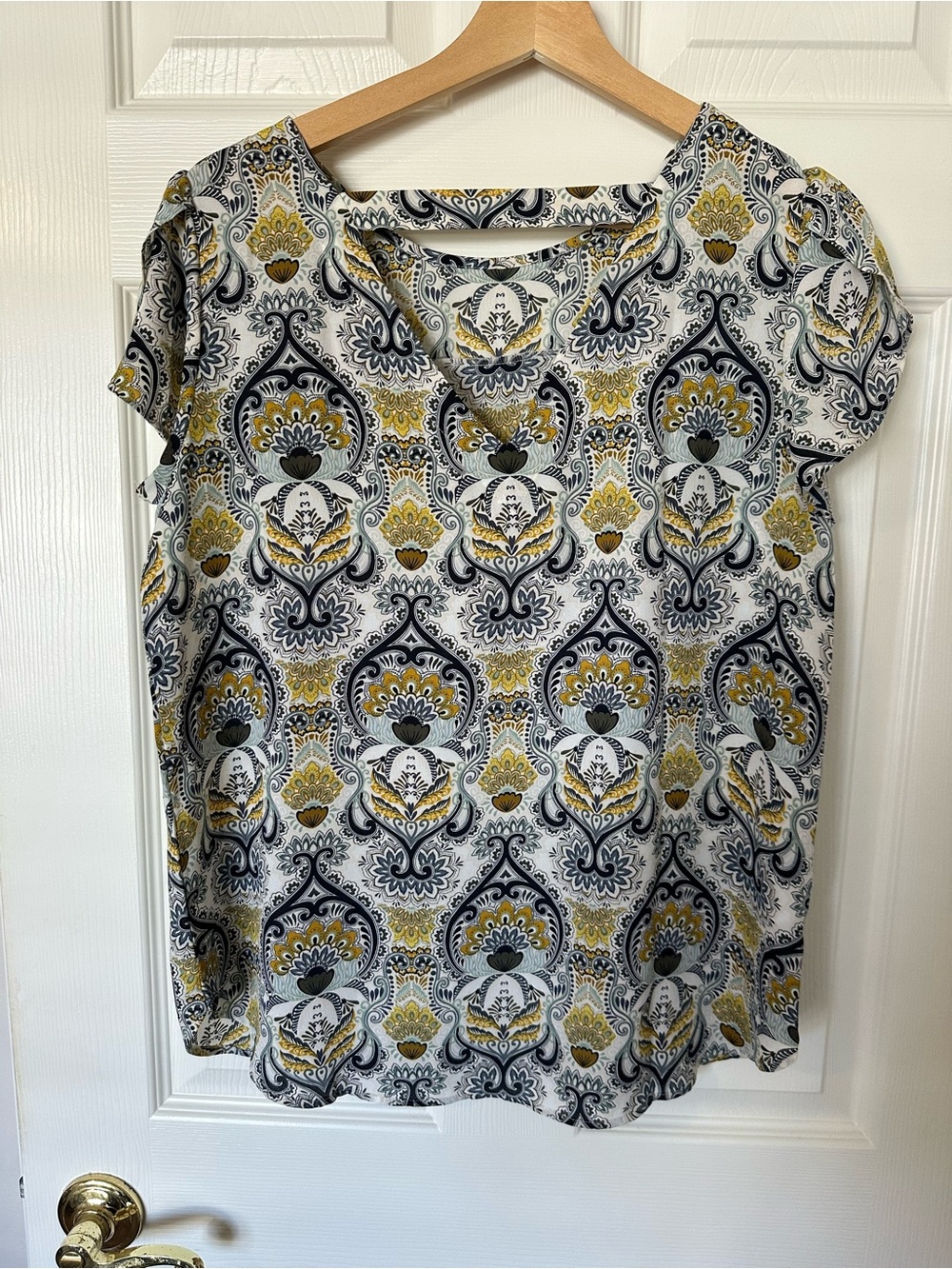 LOFT Women’s Short Sleeve Printed Blouse